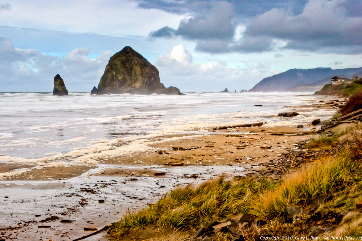 Haystack Rock on a Blustery Winter Day