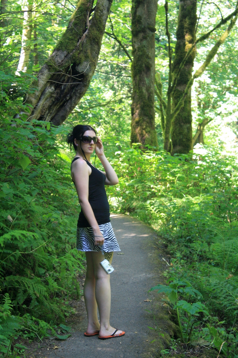 Jessie on the trail to LaTourell Falls.