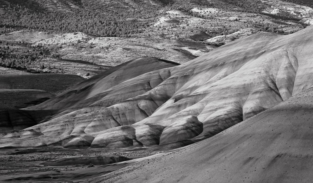 Painted Hills in B & W